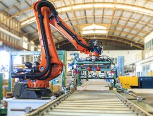 robot on a conveyor line
